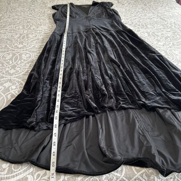 Sandra Darren Dress Women 14 Black Velvet Pullover Boho Elegant Fairy Feminine - Picture 9 of 13